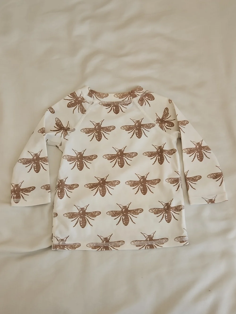 Kate Quinn Baby Bumble Bee Swim Tech Tee Shirt Size 18-24 Months Cream Gold